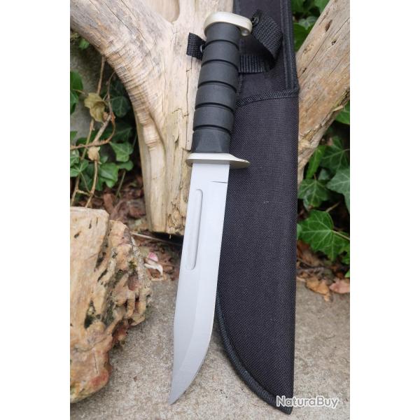 Couteau Tactical Combat Extreme Utility Fighter Lame Acier 3Cr13 Manche Etui Nylon R�plique Ka-Bar01