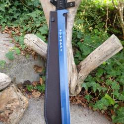 Grand Sabre Ninja Katana Ep&eacute;e Lame Tanto Lame Acier 3Cr13 Manche Corde Tress&eacute;e Etui Nylon