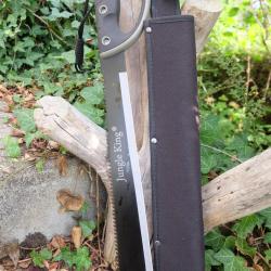 Machette Lame Acier 3Cr13 Manche Abs Grosse Garde de Sabre Etui Nylon Outlaw Alaska Survie Jungle