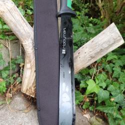 Couteau Bowie Machette Mad Max Survie Lame Acier 3Cr13 Manche ABS Green Black Etui Nylon Treck