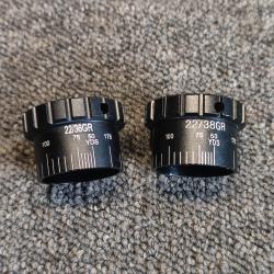 2 tourelles de r&eacute;glage lunette de tir 22/36GR et 22/38GR NEUVES en aluminium