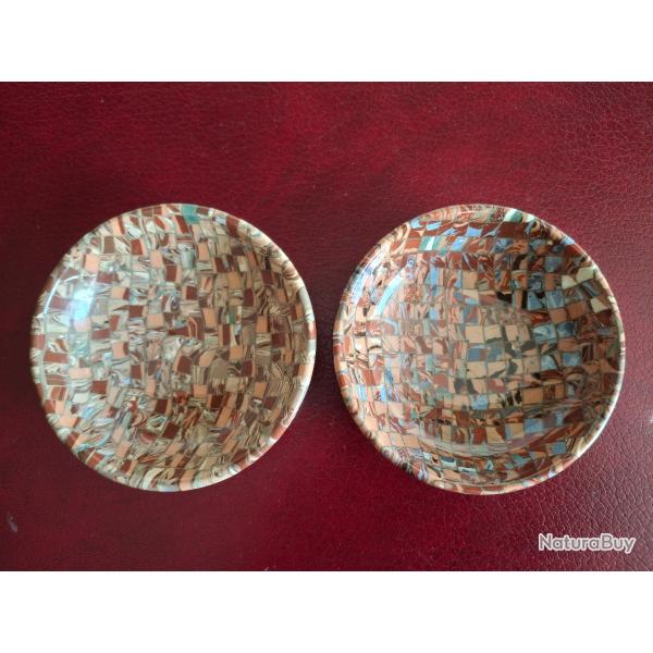 Lot de 2 coupelles en terres m�l�es Gerbino de Vallauris