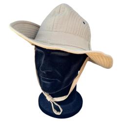 Chapeau de brousse sable en toile l&eacute;g&egrave;re avec jugulaire 61