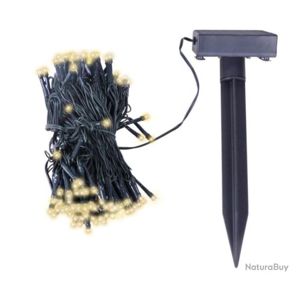 Guirlande lumineuse solaire LED 24 m blanc chaud 200 LED d�coration No�l