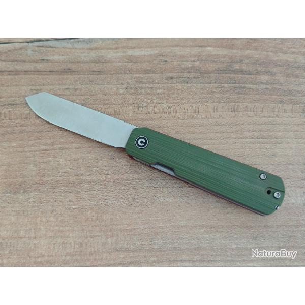 CIVIVI Sendy C21004B-1 Satin Nitro-V, Milled Green/Red G10, Ben Petersen design.