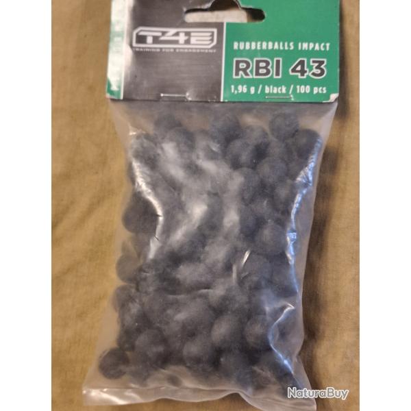 Balle caoutchouc Umarex T4E RBI43 noyau acier cal.43 (x100) HILMAR SUPER DESTOCK !!!