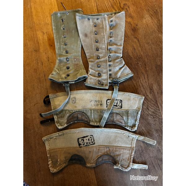 2 paires de gu�tres WW2 / indo / arm�e fran�aise / US