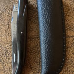 Interessant laguiole Foulquier cr&eacute;ation plein manche en loupe de Laurel bois peu courant