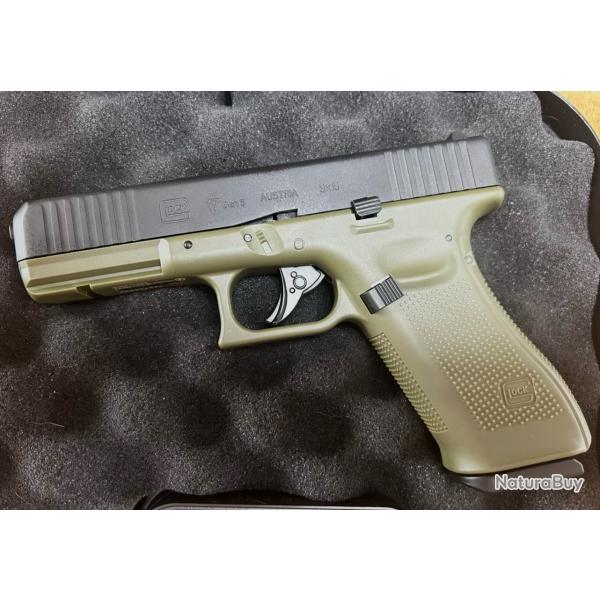 Pistolet Glock 17 Green battlefield gen5 Blowback co2 4,5 billes. �tat neuf livr� en mallette Glock