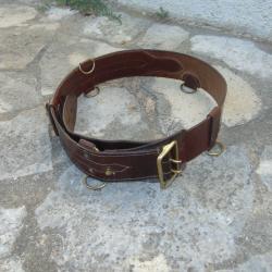RARE CEINTURON MILITAIRE CUIR OFFICIER SAM BROWN BELT MANUFRANCE 39/45