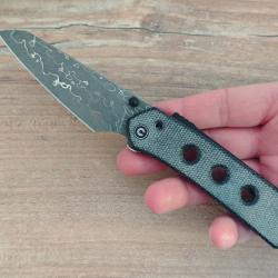 Civivi Vision FG C22036-DS2 Damascus, Black Canvas Micarta.