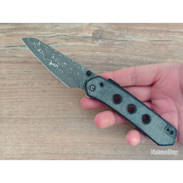 Civivi Vision FG C22036-DS2 Damascus, Black Canvas Micarta.