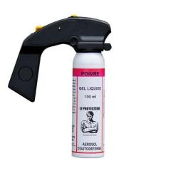 Bombe A&Eacute;ROSOL Lacrymog&egrave;ne GEL POIVRE 100 ML AVEC POIGN&Eacute;E