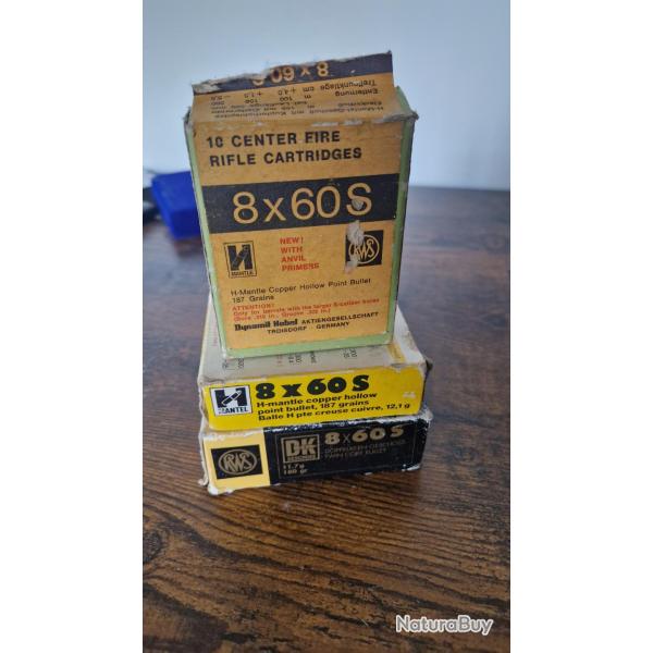 Lot de 33 cartouches RWS 8x60s