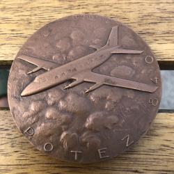 Ancienne m&eacute;daille aviation bronze Henry POTEZ 1911 1961 sign&eacute;e Georges Guiraud