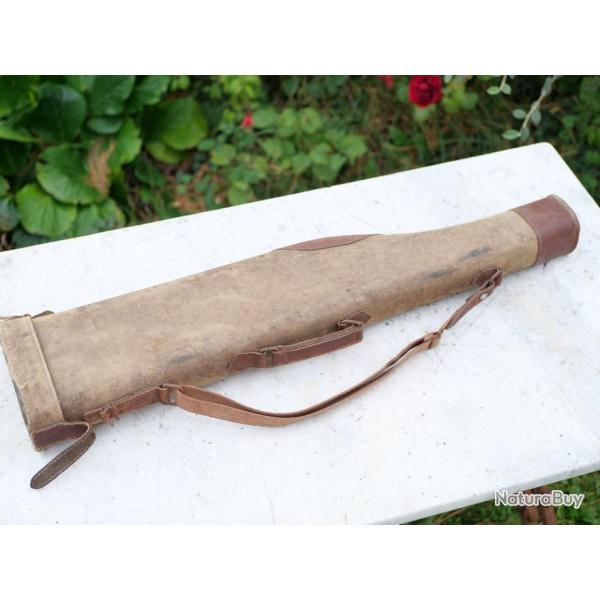 �tui jambon tissus + cuir fusil chasse ann�es 20/30 - ref S7