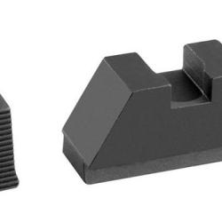 Organes de vis&eacute;e XL noirs AMERIGLO guilloch&eacute;s pour Glock - Guidon: 8mm - Hausse: 10mm