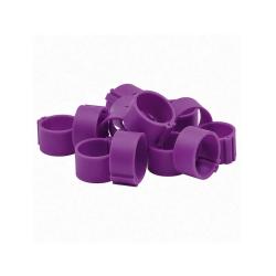 100 Bagues &agrave; clip &Oslash; 16 mm - Diff&eacute;rentes couleurs Violet