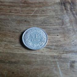 monnaie suisse argent  1/2 francs  1950