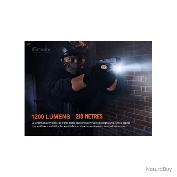 TORCHE PUISSANTE FENIX GL19R V2 pour armes 1200 lumens