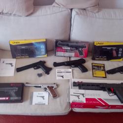 Gros lot de 5 pistolets air comprim&eacute;/co2