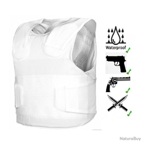 Gilet pare balles ultra discret et l�ger-blanc GARANTIE 10 ANS