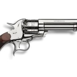 REVOLVER &Agrave; POUDRE NOIRE PIETTA 1862 LE MAT CAVALRY NICKEL&Eacute; 6.75" .44 PN