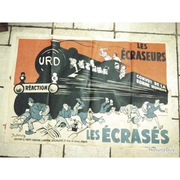 affiche originale 1932 Dukercy urd les �craseurs Paris front populaire