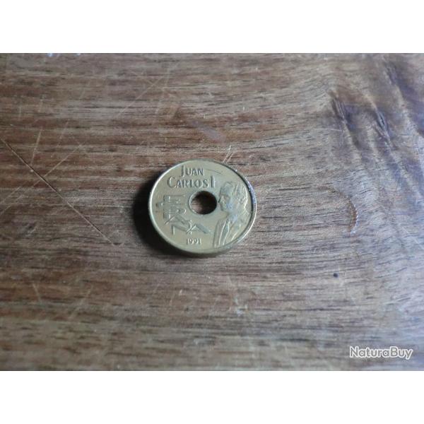 monnaie juan carlos I 25 pesetas  barcelone 92  1991