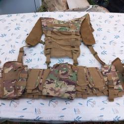 Gilet Tactique MOLLE Complet Syst&egrave;me de Portage Modulaire Nylon Terrain Tir Outdoor Camo multicam