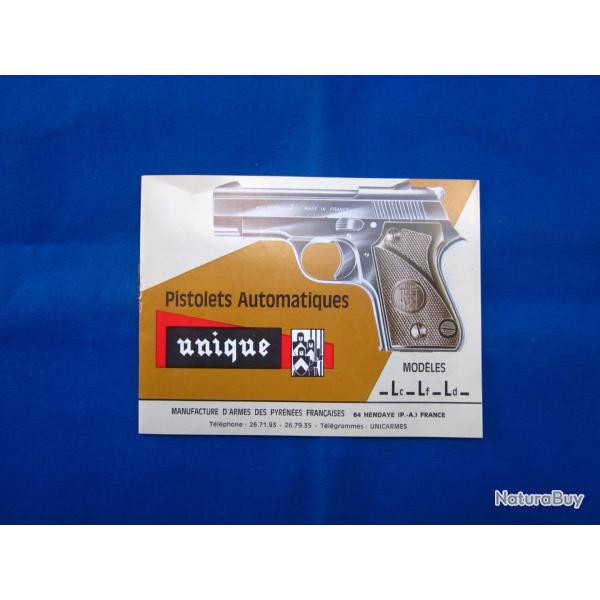 Notice d'origine pistolet Unique mod�les Lc - Lf - Ld