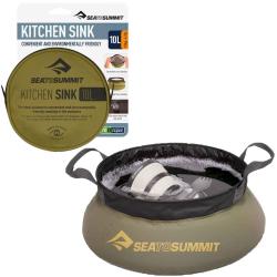 Bassine pliable et legere camping/bivouac - Sea to Summit - 10 litres Kaki