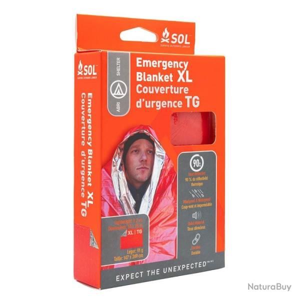 Couverture de survie orange SOL XL - (pour 2 personnes) Orange
