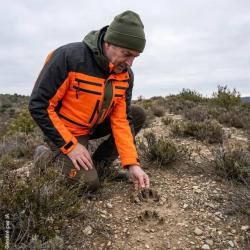 Veste de chasse Francital Cerb&egrave;re orange fluo et vert, 11 poches 3XL