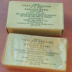 Lot 2 pansements Carlisle US Army WW2 - Originaux - Handy Pad Supply Co + cadeau