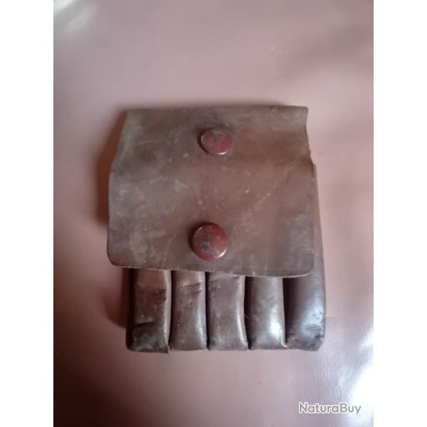 Pochette cuir pour 5 cartouches