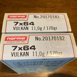 40 Munitions Norma Vulkan cal 7x64 170gr 11g