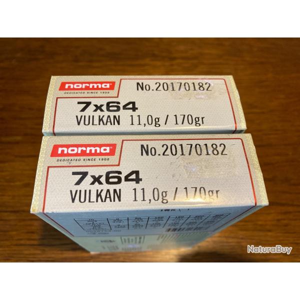 40 Munitions Norma Vulkan cal 7x64 170gr 11g