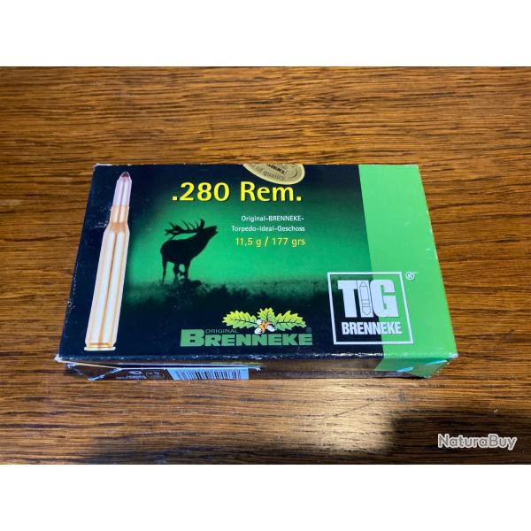 20 munitions Brenneke TIG cal 280rem 177gr  11.5g