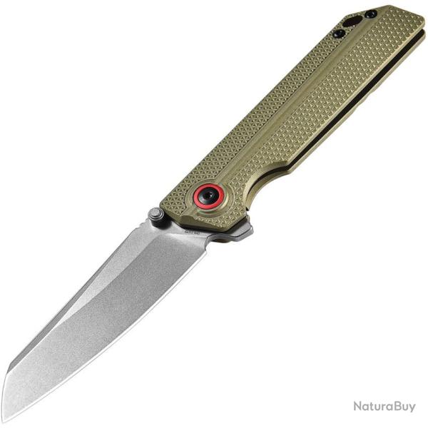 Couteau Oknife XEN-OAL Frame Lock Lame S45VN Manche Aluminium OAL Vert Olive OKNXENOALOG