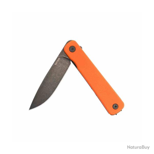 Couteau SRM Palfrey Orange Lame Acier Sandvik 14C28N Plaquettes G10 Frame Lock IKBS SRM135LGJ