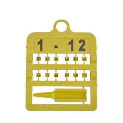12 Bagues fendues &Oslash; 4 mm marquage laser - Jaune Jaune