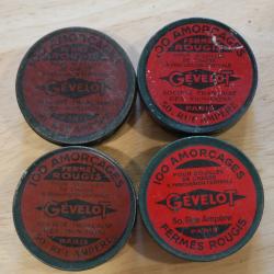 lot de 4 Boite d'amorces GEVELOT Ferm&eacute;s rougis