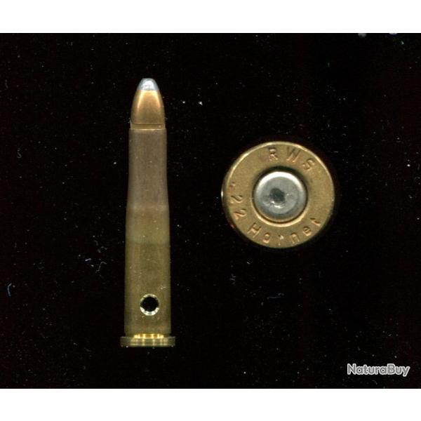 .22 Hornet - RWS - balle cuivre pointe plomb - neutralis�e