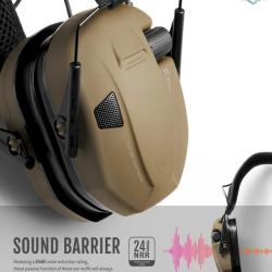 Casque antibruit &eacute;lectroniques SAVIOR tan