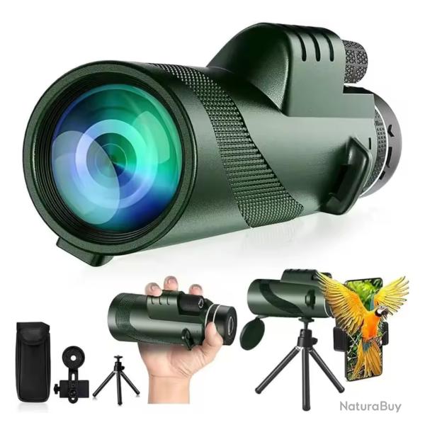 LONGUE VUE �tanche BAK4 HD 80x100 VERTE avec tr�pied et support t�l�phone....Ench�re 1 Euro