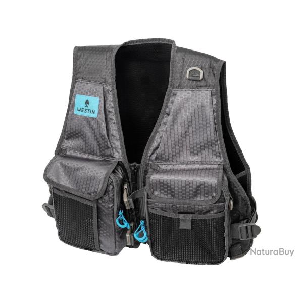 Gilet de p�che Westin W4 HD Fishing Vest Titanium Grey Taille unique 51 x 53 x 6,5cm