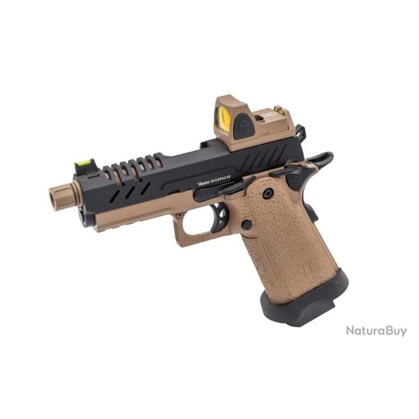 R�plique GBB gaz Vorsk Hi-Capa 3.8 PRO + Red Dot BDS Noir /Tan