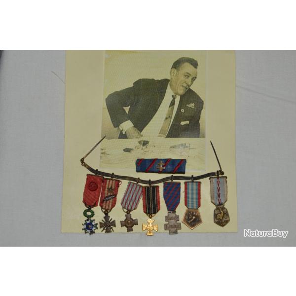 MEDAILLES D'UN ANCIEN RESISTANT MAQUISARD-FORCES FRANCAISES LIBRES-FFI 1939/1945-ENSEMBLE NOMINATIF