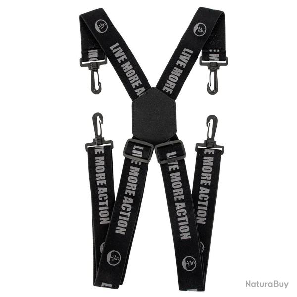 Bretelles LMA noires � mousquetons, largeur 4 cm